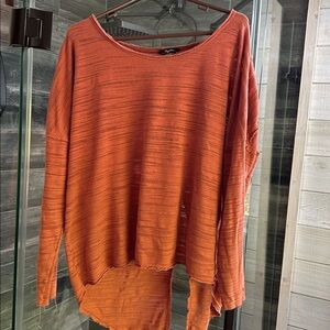Orange Long Sleeve Knit Sweater
